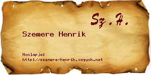 Szemere Henrik névjegykártya